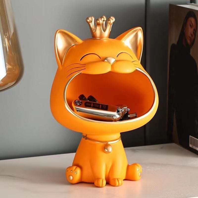 Cat figurine statue for table centerpiece