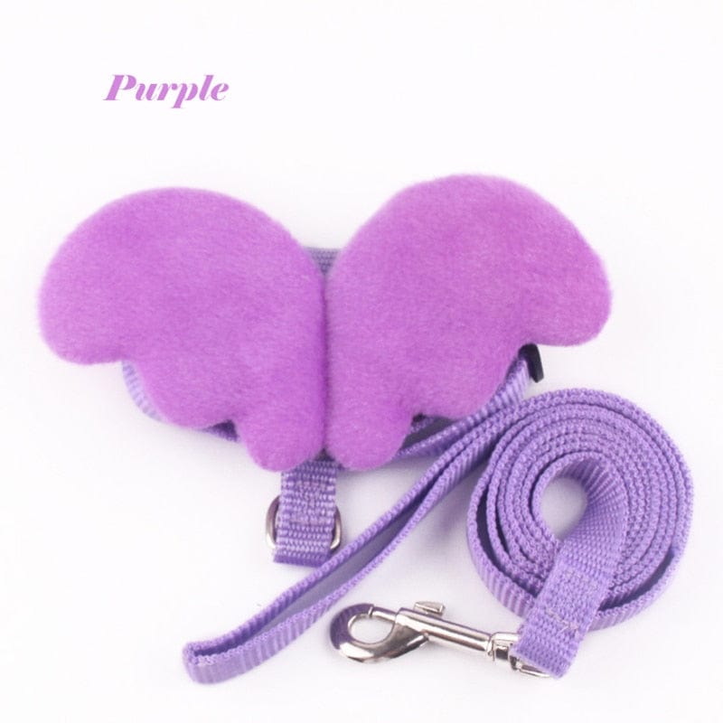 Cute cat harness leash with angel wings