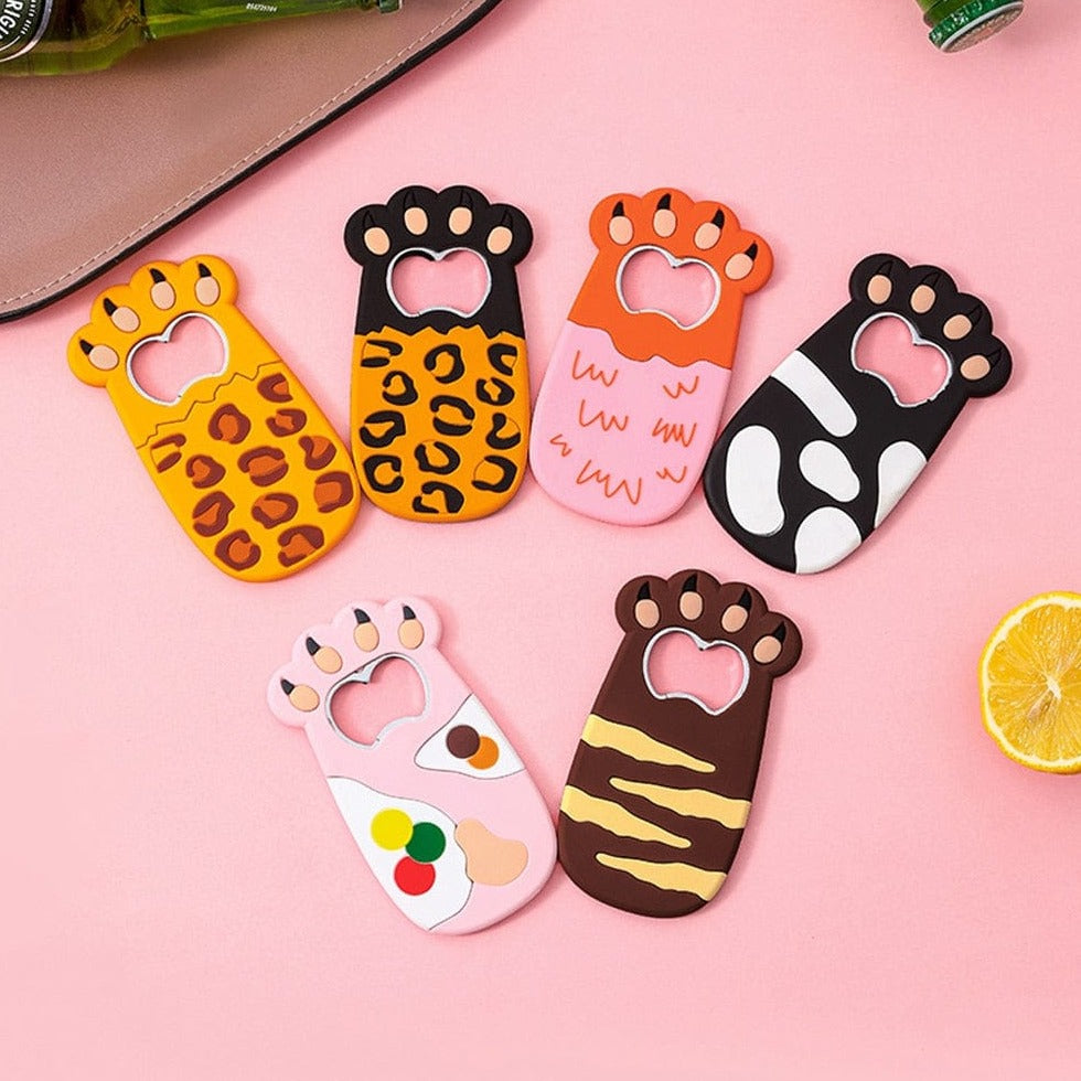 Cat lover's essential: magnet bottle opener with paw design