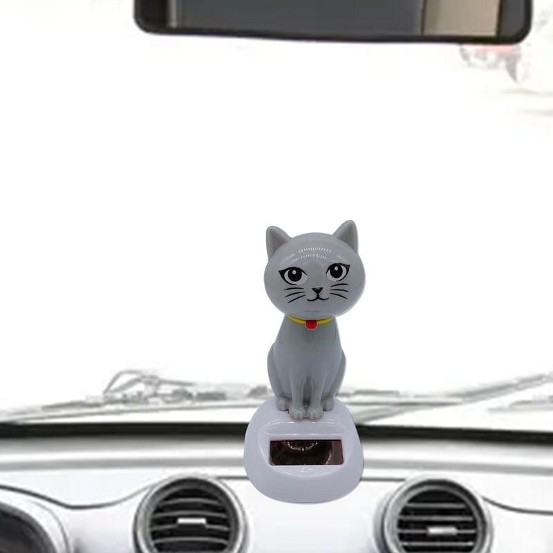 Solar energy cat toy for car dashboard