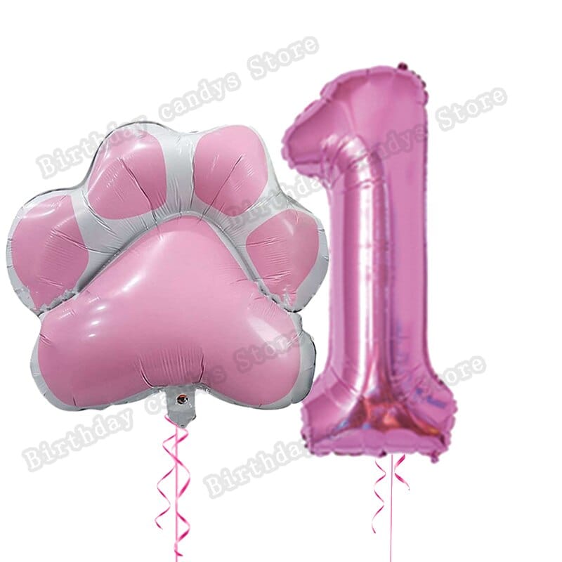 Cat paw print balloons for cat lovers' birthday parties