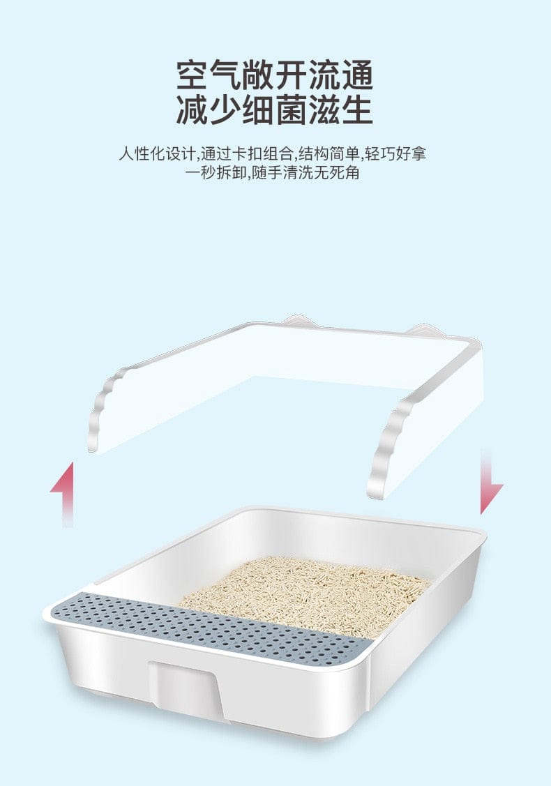 Semi-enclosed litter box for privacy box toilet cat litter box cat toilet