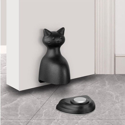 Cute cat door stopper for home decor New Door Suction Creative Cat Strong Magnetic Door Resistance Ground Suction Free Punching Door Fixed Door Stop