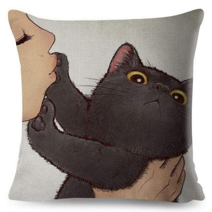Sleeps With Cats Pillowcase cat decor pillow cover