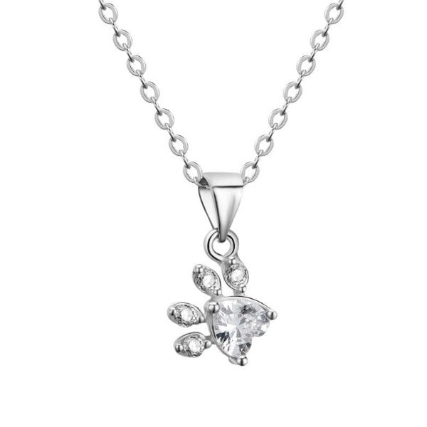 Silver Cat Paw Necklace Minimal Sterling Silver Design