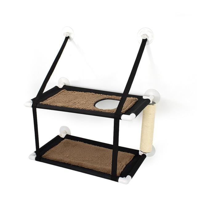 Single Double Layer Cat Hammock Window Mounted Pet Seats Breathable Mesh  cat bed window