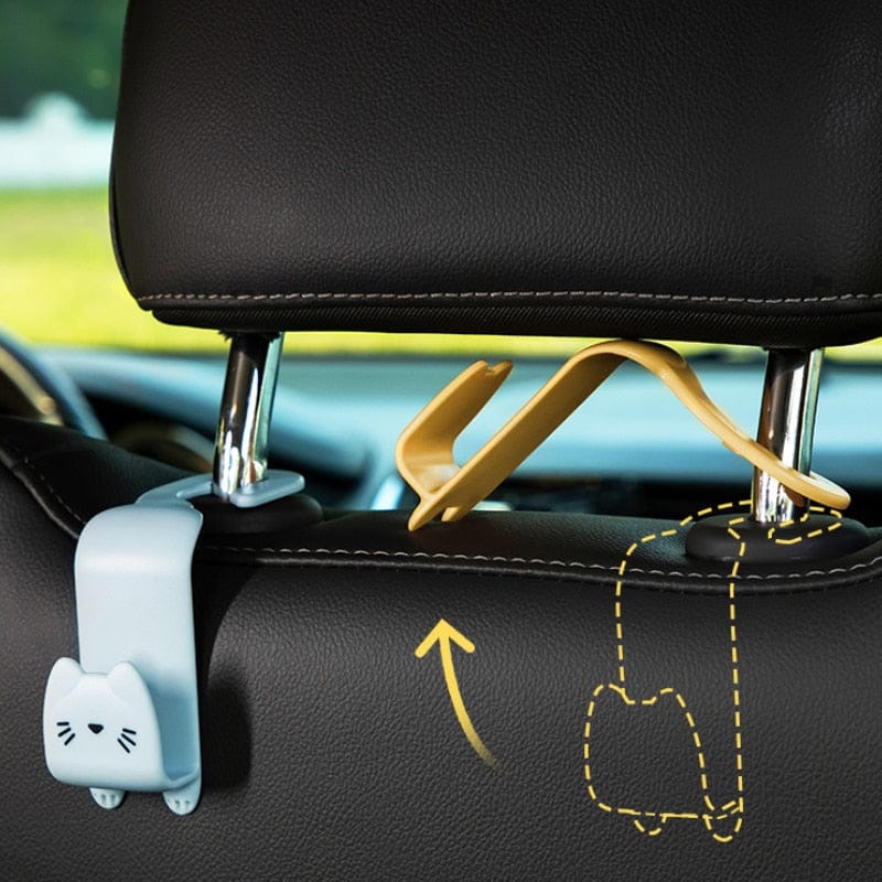 Versatile 2pcs Car Headrest Hooks 2023