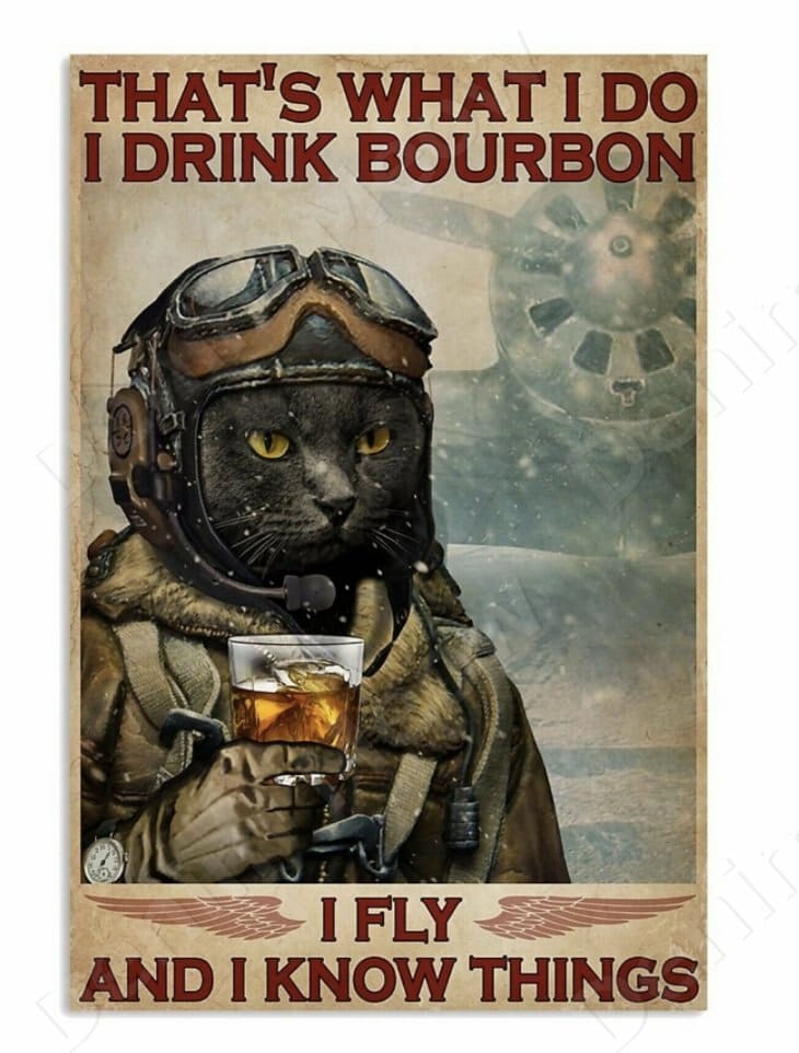 That’s What I Do I Drink Bourbon and I Know Things Cat Sign