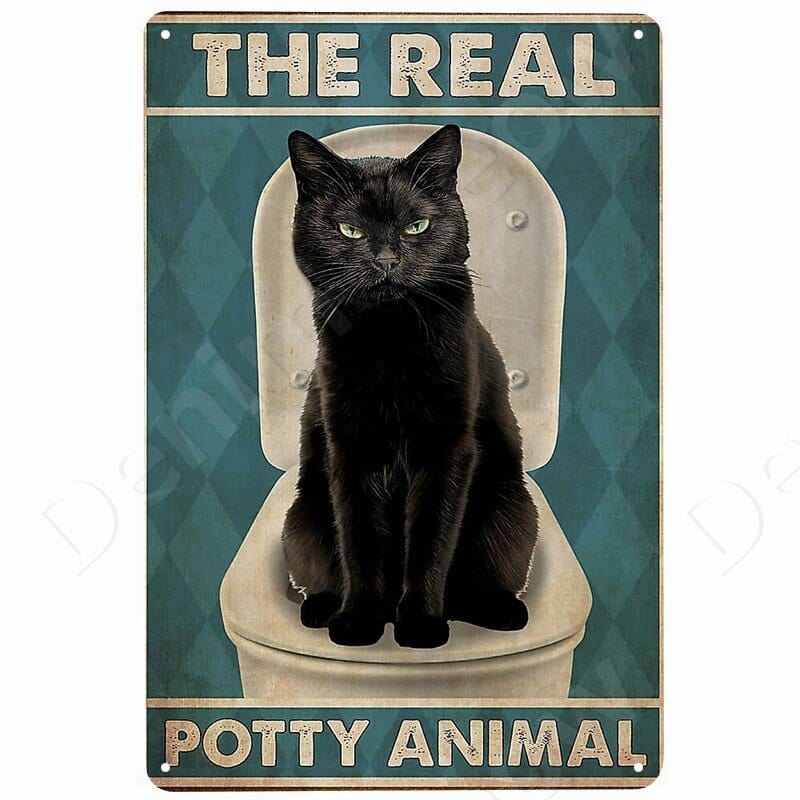 The Real Potty Animal Funny Cat Vintage Sign