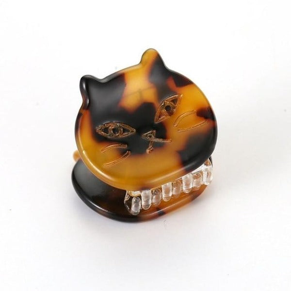 Tortoiseshell Cat Claw Hair Clip Brown Acrylic Design
