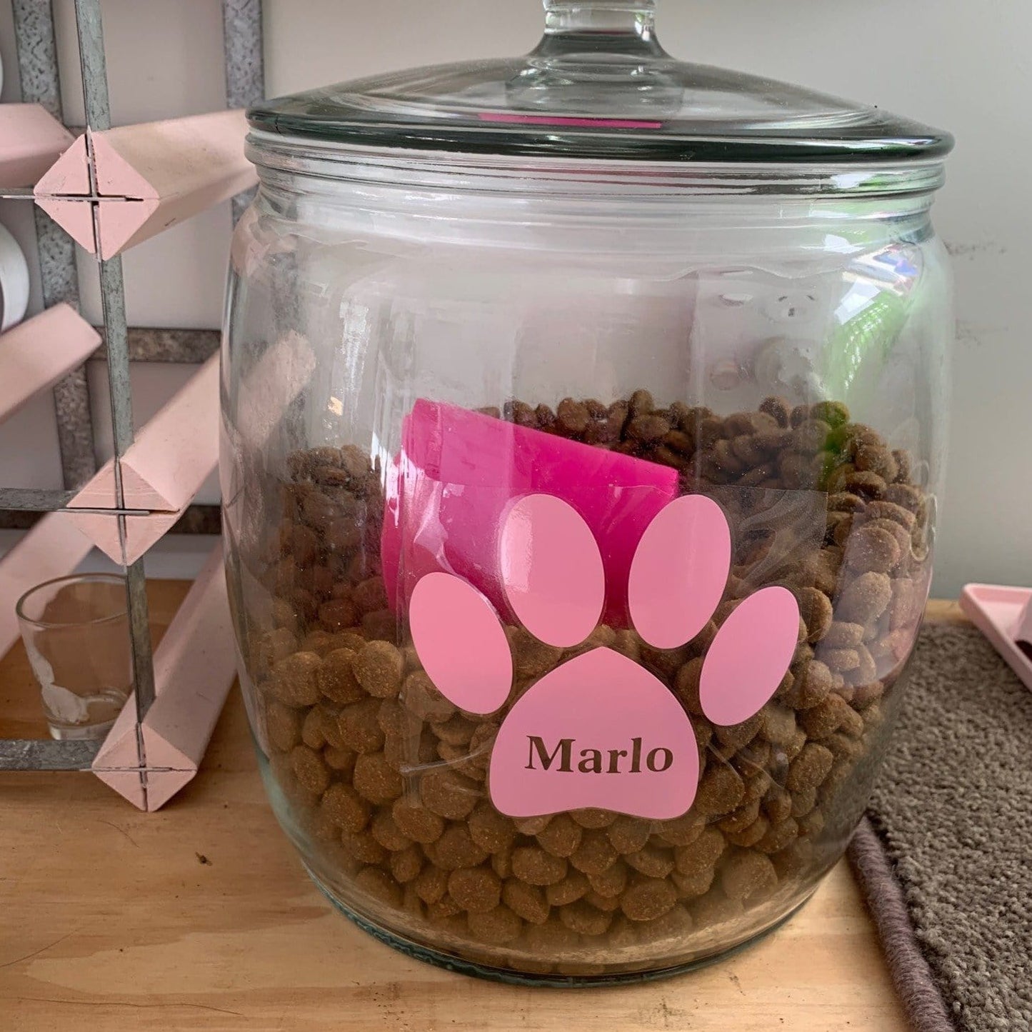 pink Cat Paw Sticker,  jar sticker