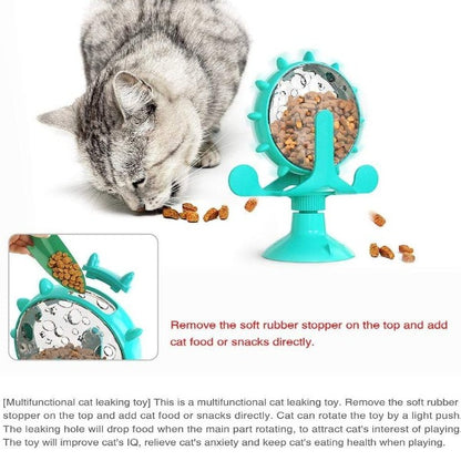Rotating Interactive Windmill Cat Dog Toy Pet Food Treat