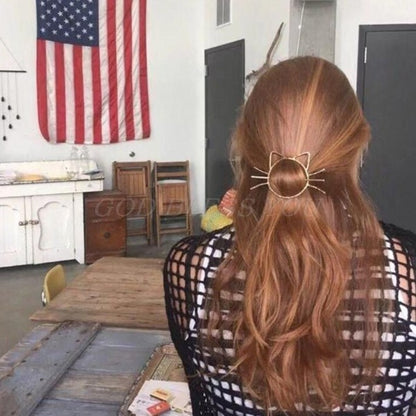 Vintage Cat Hairpin Styling View for Long Hair