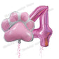 Whimsical cat paw-shaped number balloons for birthdays