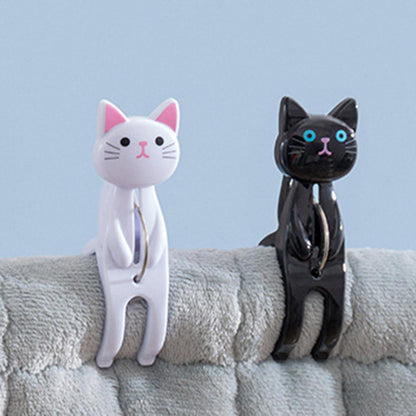 White & Black Cat Clips – Decorative Laundry Peg Set