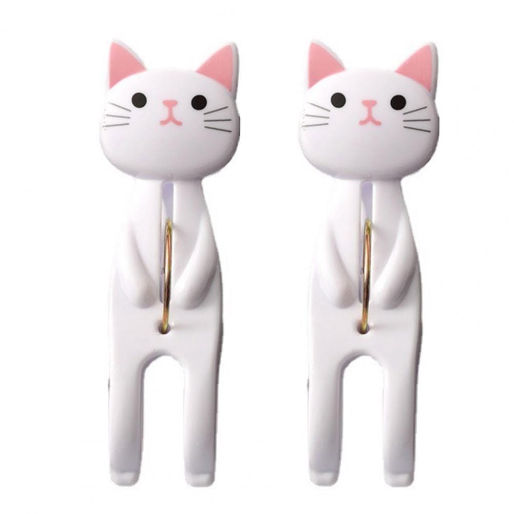 White Cat Towel Clips – 2PCS Set