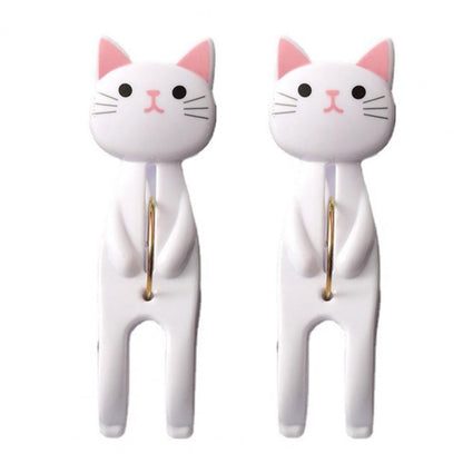 White Cat Towel Clips – 2PCS Set