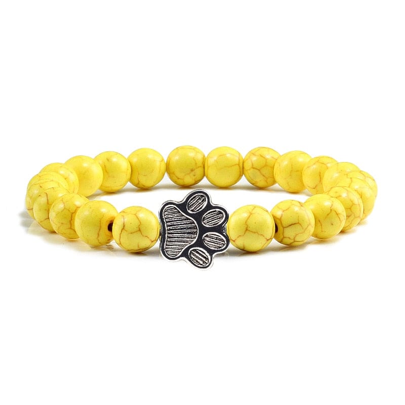 Yellow Energy Stone Paw Bracelet – Vibrant Unisex Bracelet