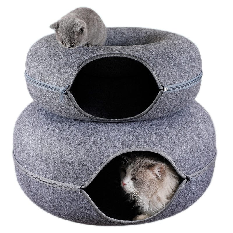 Cat donut bed with interactive features Cat Tunnel Interactive Game Toy Cat Bed Dual-use Indoor Toy Kitten Sports Equipment Cat Training Toy Cat House