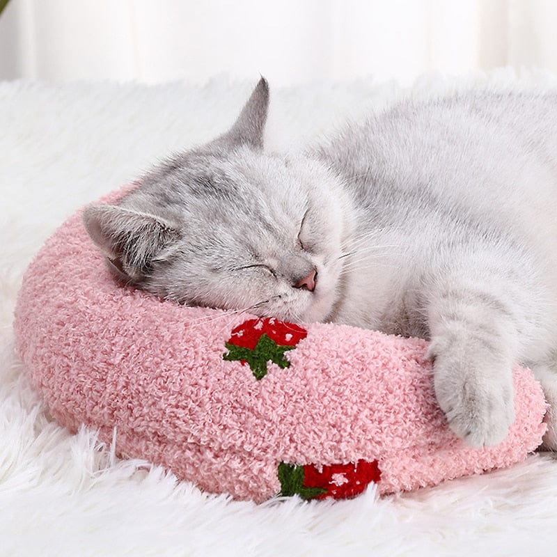 Cat sleeping pillow for neck support Little Pillow for Cats Fashion Neck Protector Deep Sleep Puppy U-Shaped Pillow Cat Pillow Kitten Headrest Dog Sleeping Pillow