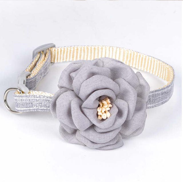 durable cotton polyester cat collar with flower decoration

