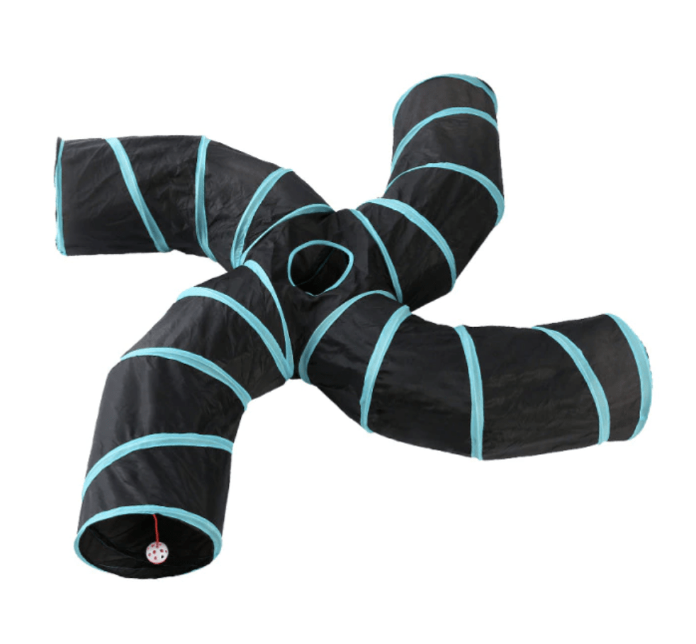 portable three-way cat tunnel for travel

