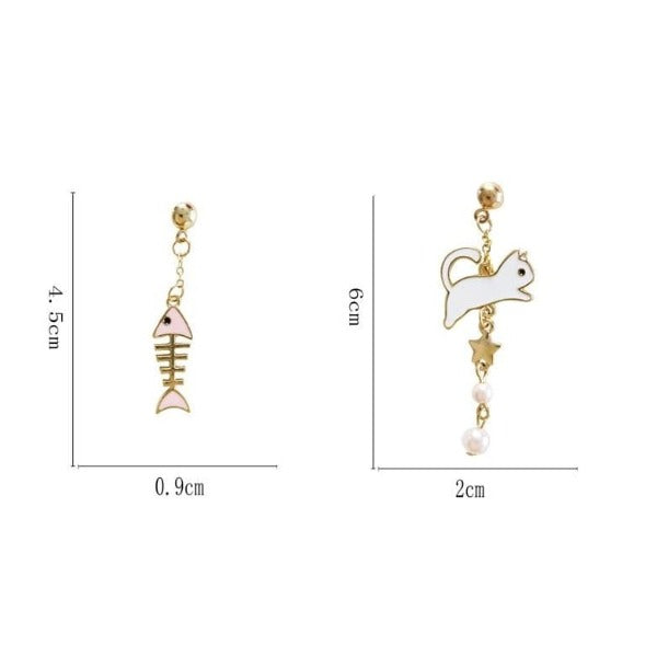 New Cute Cat Fish Earrings