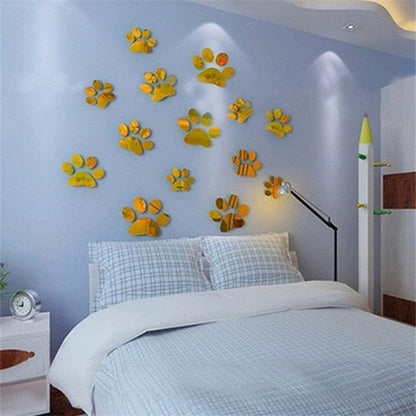 Decorative paw-shaped wall decals