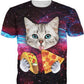 3D Cat Printed T-Shirts 