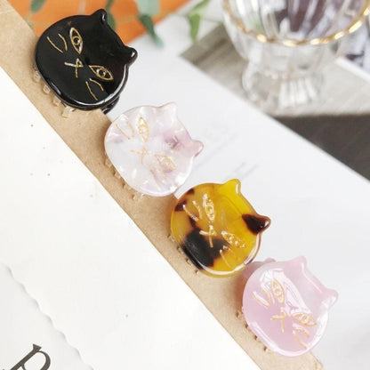 Cute cat design Small Hair Clips for Women Cool Mini Hair Claw Clip 