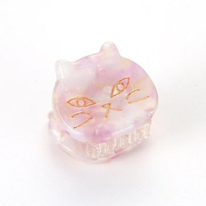 cat face Mini Small Hair Snap Claw Clip 