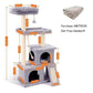  Cat Trees & Scratch Posts,  Double Condo Cat Tree with Scratching Post Tower,