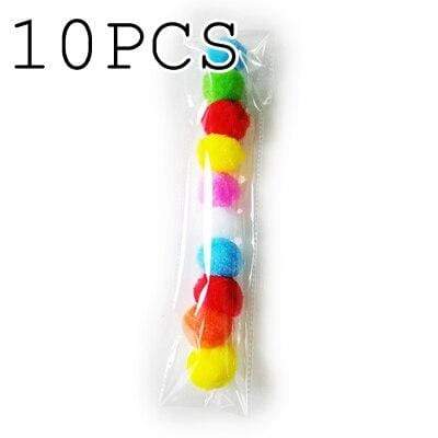 10pcs Set Soft Plush Colorful Ball Toys Interactive Playing Balls Pet Cats Kitten Cat Toy