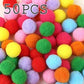 50pcs Cat Toy Balls Soft Kitten Pompon Toys Indoor Cats Interactive Playing Quiet Ball