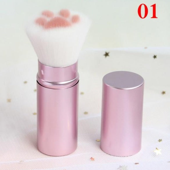 Cute Pink Cat Paw Makeup Brushes