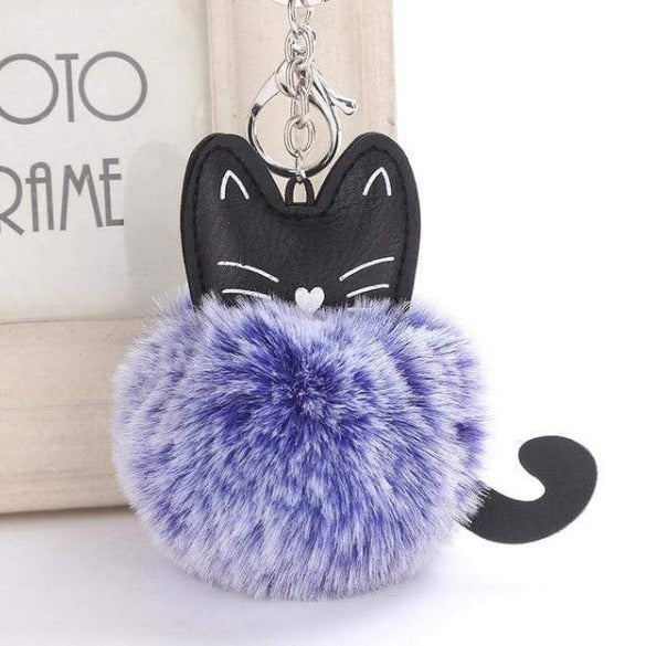 Cat Pom Pom Keychain 