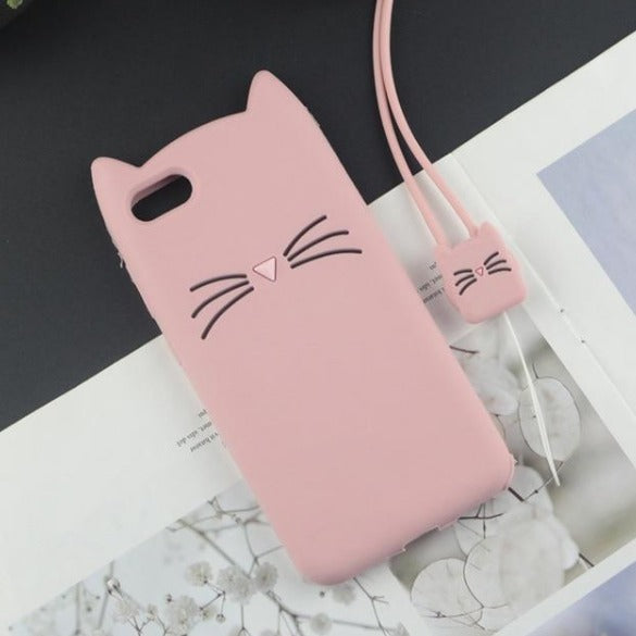 Cute Cartoon Cat Ear Tassel Case
