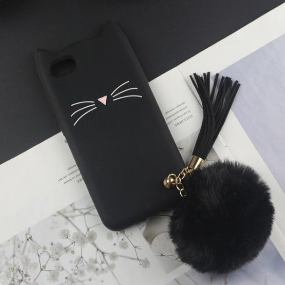 Cute 3D Cat Whisker iPhone Case 