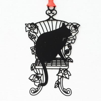 Artistic cat-themed metal bookmarks