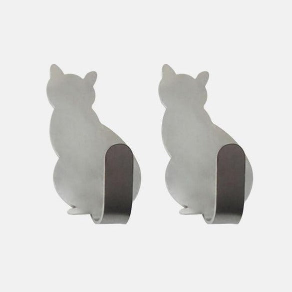 2pcs cat wall hooks self-adhesive hanger 