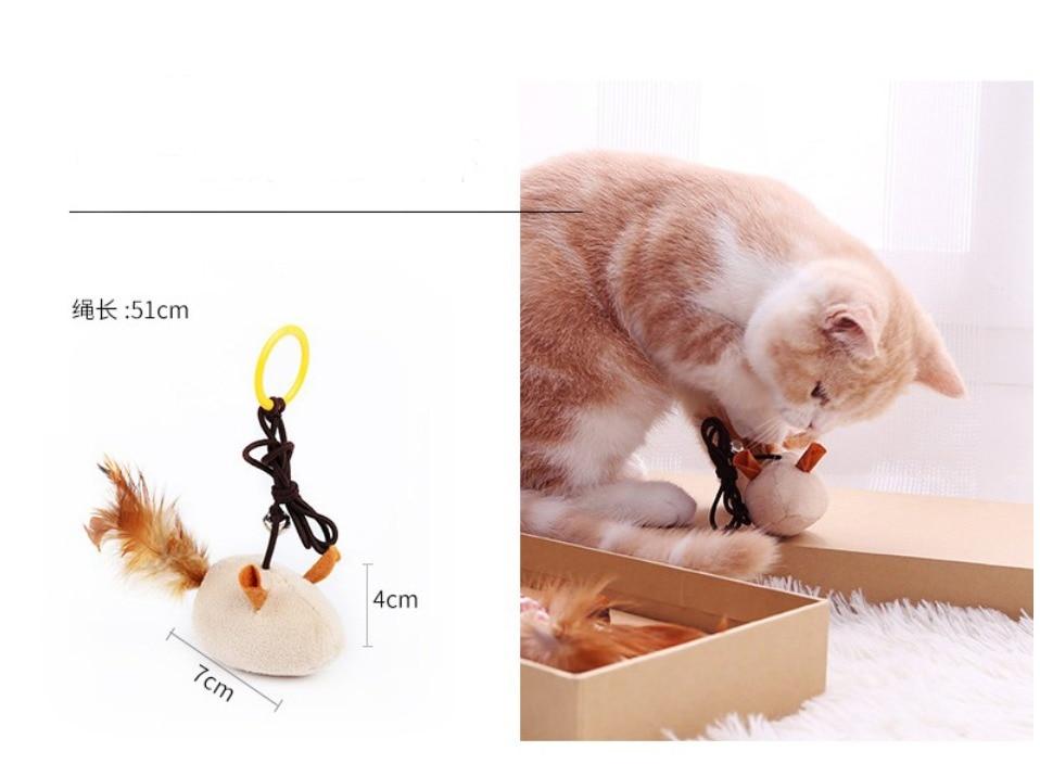 Cat toy 1 set 7 styles Pet trainning stick interative fishing game mouse feather hemp rope scratch