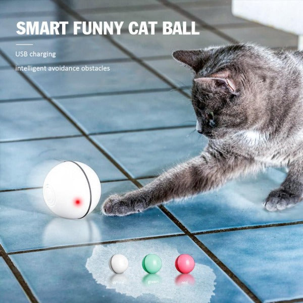 360 Degree Interactive Cat LED Motion Ball Toy USB Electric Automatic 