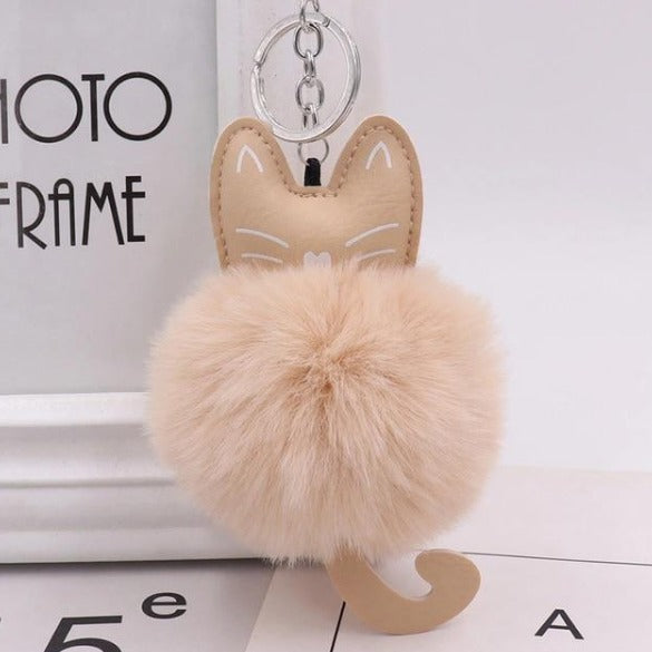 unicorn pom pom keychain