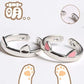  sterling silver adjustable cute ear cat's paw ring
