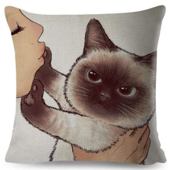  pillows with cats on them