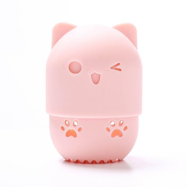 Adorable cat-shaped powder makeup blender holde