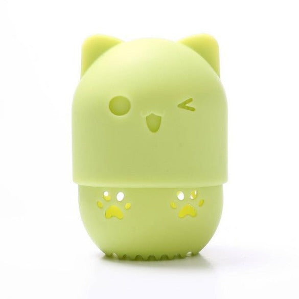 Cat Shaped Cute Makeup Pluff Holder