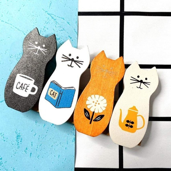 4PCS/lot Cat Mini Wooden Clips Pegs