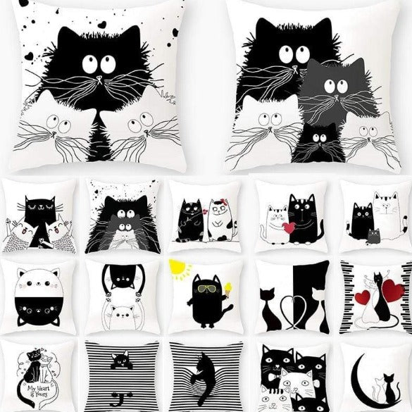 Funny Black Cat Pillowcase 