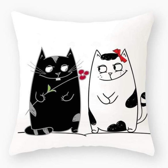 Cat Kitten Throw Pillow Case Cushion 